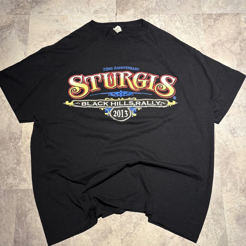 Jerzees Sturgis Black Hills Rally 2013 73rd Anniversary T-Shirt Mens XL Black